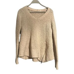Moth wool knit sweater cream Medium wool minimal neutral winter Anthropologie